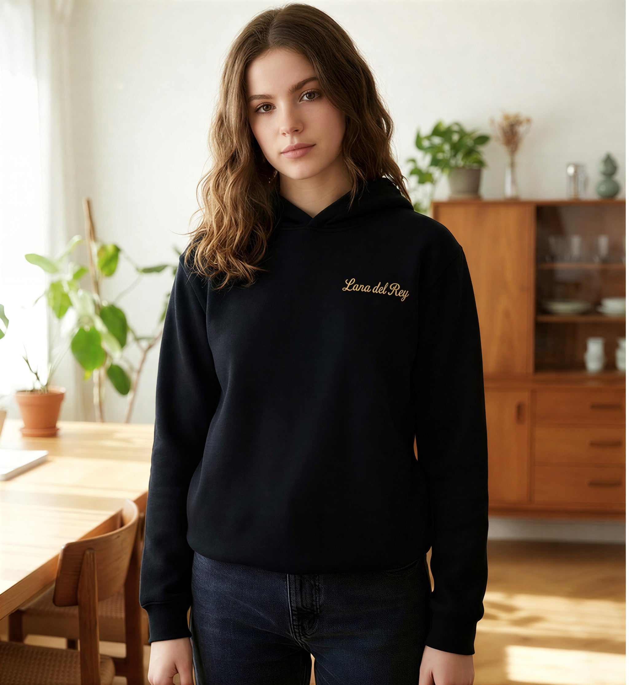 Lana Del Rey Retro Quote Hoodie – Minimal Front, Artistic Back Graphic (Unisex)