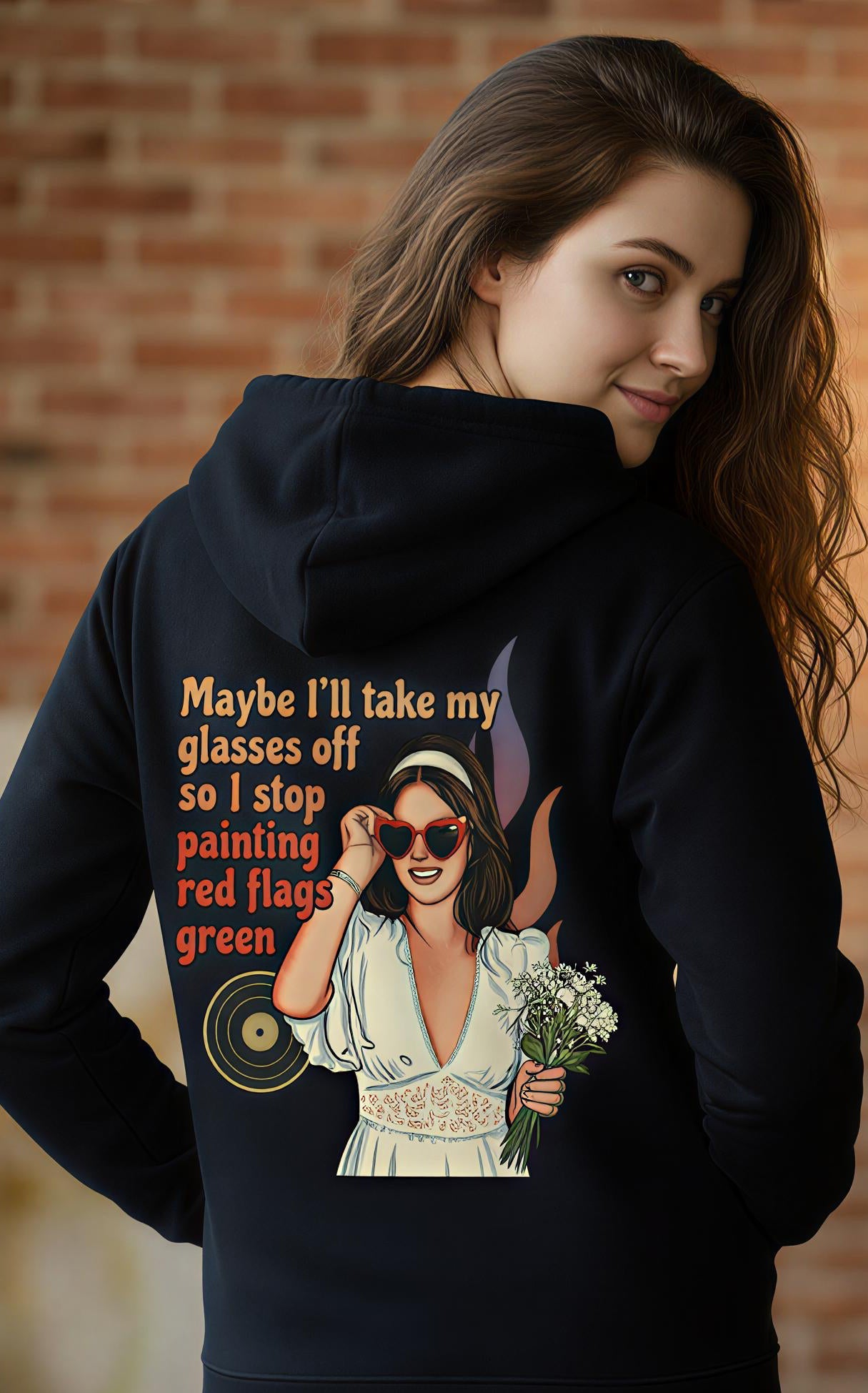 Lana Del Rey Retro Quote Hoodie – Minimal Front, Artistic Back Graphic (Unisex)
