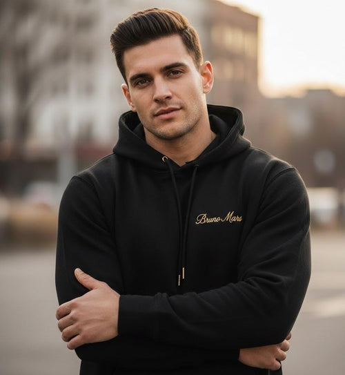 Bruno Mars “Die With A Smile” Retro Hoodie – Minimal Front, Vintage Graphic Back (Unisex)